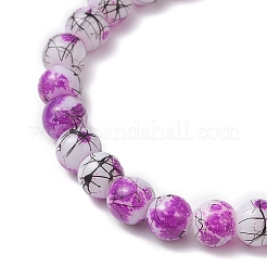 Волочильные и выпечные расписные круглые стеклянные браслеты&nbsp;BJEW-JB12614