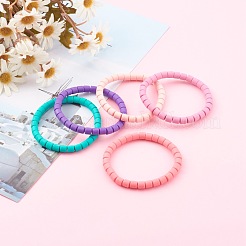 Эластичные браслеты из полимерной глины ручной работы&nbsp;BJEW-JB06137