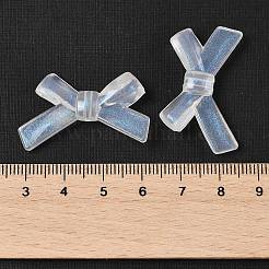 透明なアクリルビーズ  蝶結び  グリッターパウダー付き  ホワイトスモーク  21x34x6mm  穴：1.8mm  約413個/500g&nbsp;TACR-F009-02B