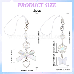 2 шт. 2 стиля мобильных ремешков из сплава и акрила AJEW-GL0002-68