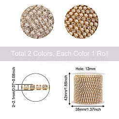 10 ярд двухцветных латунных цепочек со стразами CHC-CD0001-03