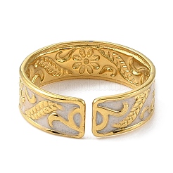 Кольца-манжеты из нержавеющей стали 304 с эмалью для женщин&nbsp;RJEW-F166-35G-01