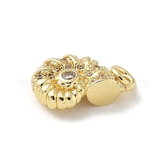 Латунные микропаве прозрачные подвески с фианитом&nbsp;KK-U046-02G-02