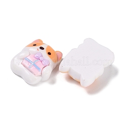 Кабошоны в виде щенков из непрозрачной смолы X-RESI-K027-32