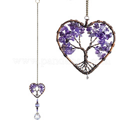 Стекло подвесные украшения TREE-PW0003-07H