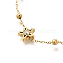 Bracciali in acciaio inossidabile 304 con maglie in zirconia cubica&nbsp;STAS-Z103-02G-04