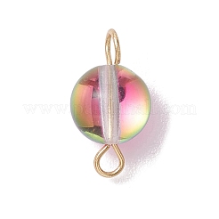 Окрашенные круглые подвески из синтетического лунного камня&nbsp;PALLOY-JF02690-01