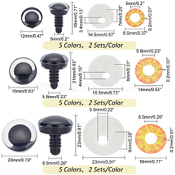 30 набор 15 видов пластиковых глаз для поделок KY-PH0001-90