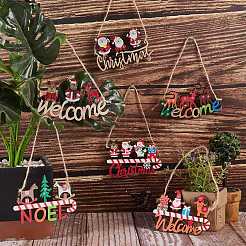 Panneau de porte en bois décoratif de noël de style 8pcs 8&nbsp;sgFIND-SZ0005-74