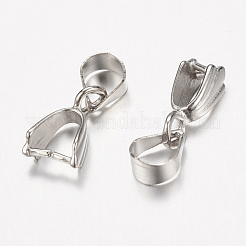 真鍮のアイスピックピンチベイル  ニッケルフリー  プラチナ  10.67x5.93x3.04mm  穴：4.13mm  ピン：0.84mm&nbsp;KK10