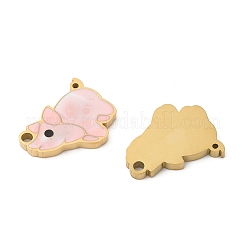 304ステンレススチールエナメルペンダント  イオンプレーティング（ip）  18KGP本金メッキ  象  13.5x15x1.5mm  穴：1.6mm&nbsp;STAS-S156-01G-01