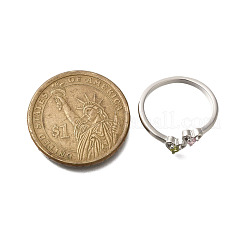 Открытые манжеты из латуни с микропаве и цирконием для женщин RJEW-R005-07P