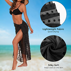 Прямоугольное полиэстеровое пляжное платье-халат&nbsp;AJEW-WH20006-182B