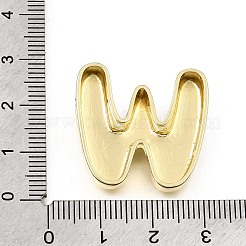 真鍮のスライドチャーム  文字L  ゴールドカラー  文字W  25x26x5.5mm  穴：11x2mm&nbsp;KK-Z163-01G-W