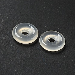 Breloques en forme de donut/disque pi en agate blanche naturelle&nbsp;G-G142-01V