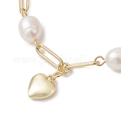 Браслеты с подвесками в виде латунных сердечек и цепочками из скрепок.&nbsp;BJEW-JB13479