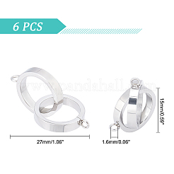 304ステンレススチールリンクコネクター  リング  ステンレス鋼色  27x15mm  穴：1.6mm  6個/箱&nbsp;STAS-DC0007-70
