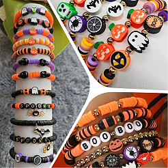 160 шт. 6 бусины из полимерной глины ручной работы в стиле Хэллоуин CLAY-SP0001-11