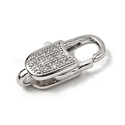 Застежки-клешни из прозрачной латуни с кубическим цирконием KK-Z078-45B-P