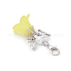 5 шт. 5-х цветные стеклянные жемчужные бусины и акриловые подвесные украшения HJEW-JM03223-02