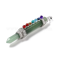 Тема чакры натуральный зеленый авантюрин большие подвески&nbsp;G-I322-06P-04