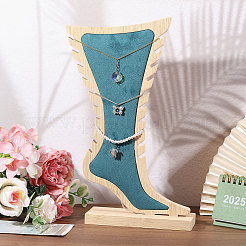 Деревянная стойка для хранения украшений в форме ступни ODIS-WH0106-23