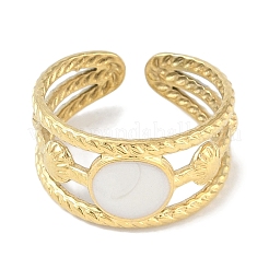 Ионное покрытие (ip) 304 нержавеющая сталь эмаль плоские круглые манжеты кольца для пальцев RJEW-L107-079A-G