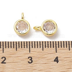 Латунные микропаве прозрачные подвески с фианитом&nbsp;KK-K360-13G