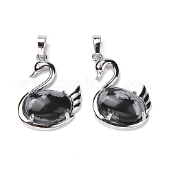 Естественно снежинка обсидиана подвески G-M385-04P-J