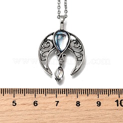 Ожерелья с подвеской из натурального лунного камня в стиле бохо с цинковым сплавом FS-WG20EBE-01