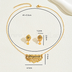 Комплект из серег и ожерелий с полыми буквами из сплава для женщин&nbsp;HN6218