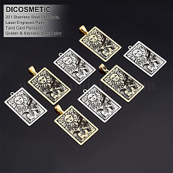 8 pendentif en acier inoxydable 201 de 2 couleurs&nbsp;STAS-DC0011-12