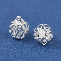 Подвески в виде клетки из латунных стеклянных бусин&nbsp;KK-T080-30S