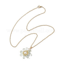 Стеклянные и стеклянные жемчужные бусины подвески ожерелья для женщин&nbsp;NJEW-MZ00106-01