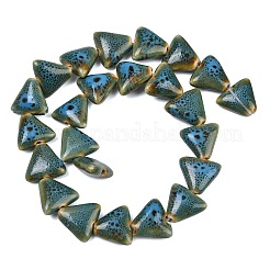Colliers de perles triangulaires en porcelaine émaillée&nbsp;PORC-B002-01-02