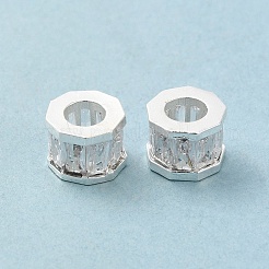 Реечное покрытие латунь микро паве кубический цирконий европейские бусины KK-F866-09S