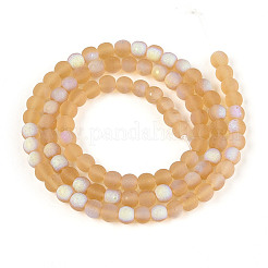 Матовые прозрачные стеклянные бусины GLAA-T032-T4mm-MBB08