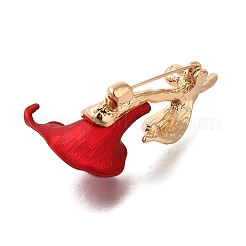 Темно-красные цветочные эмалевые булавки JEWB-Q002-04G