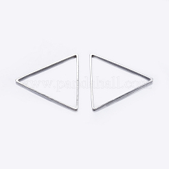 真鍮製フレームコネクター  めっきした  三角形  プラチナ  23.5x27x0.8mm  内径：22x24mm&nbsp;X-KK-K197-C-59P