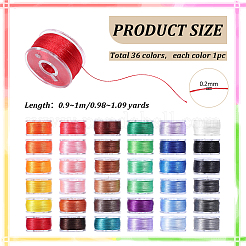 Set mit 36 Rolle Polyester-Stickgarn und Aufbewahrungsbox&nbsp;DIY-WH0622-721