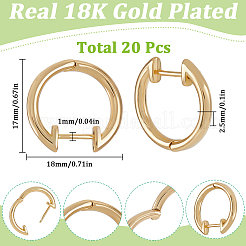 20 paire de boucles d'oreilles créoles en laiton pour femmes&nbsp;EJEW-SC0001-62B