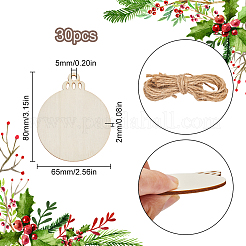 Unvollendete natürliche Holzausschnitte Ornamente&nbsp;WOOD-SP0001-17B