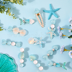 2 сумка 2 стиля заколки для волос из смолы и сплава в виде аллигатора AJEW-CY0001-39D