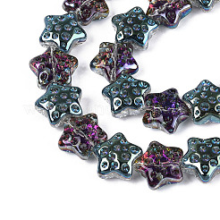 Chapelets de perles en verre transparent électrolytique&nbsp;EGLA-N020-02F