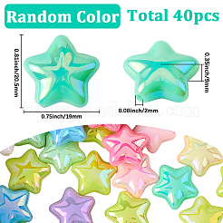 40шт УФ-покрытие непрозрачные акриловые бусины&nbsp;PACR-SC0001-12