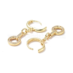 Серьги-кольца с круглым кольцом из прозрачного циркония EJEW-B017-02G