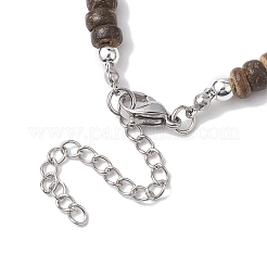 Ожерелья с подвесками из натурального дерева венге NJEW-JN04791-02