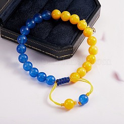 Плетеный браслет из каменных бусин BJEW-SW00019