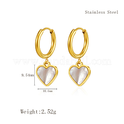 Стильные серьги-кольца из нержавеющей стали в форме сердца&nbsp;CL8045-2