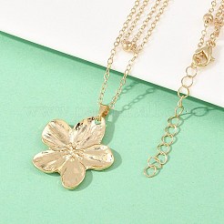 Подвеска в виде цветка из сплава с железной цепочкой&nbsp;NJEW-A066-02G